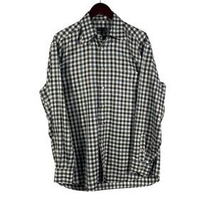 St. Croix 100% Cotton Gingham Check Button Down Shirt Italy Men's‎ Large